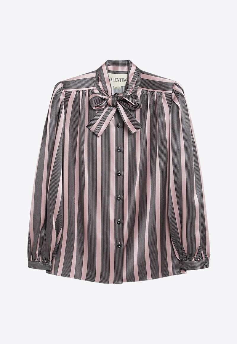 Valentino Crepe De Chine Striped Blouse Multicolor 7B0AB7Z79TE/R_VALE-R1N