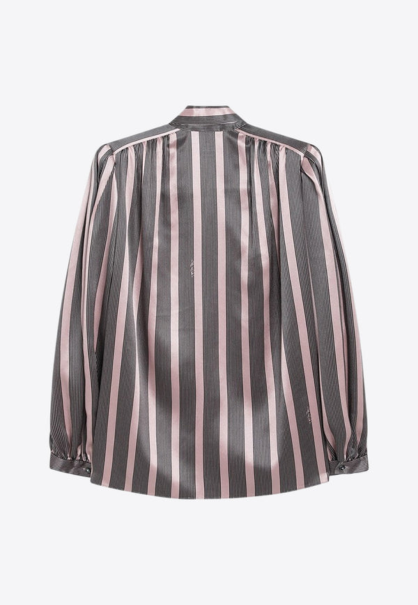 Valentino Crepe De Chine Striped Blouse Multicolor 7B0AB7Z79TE/R_VALE-R1N