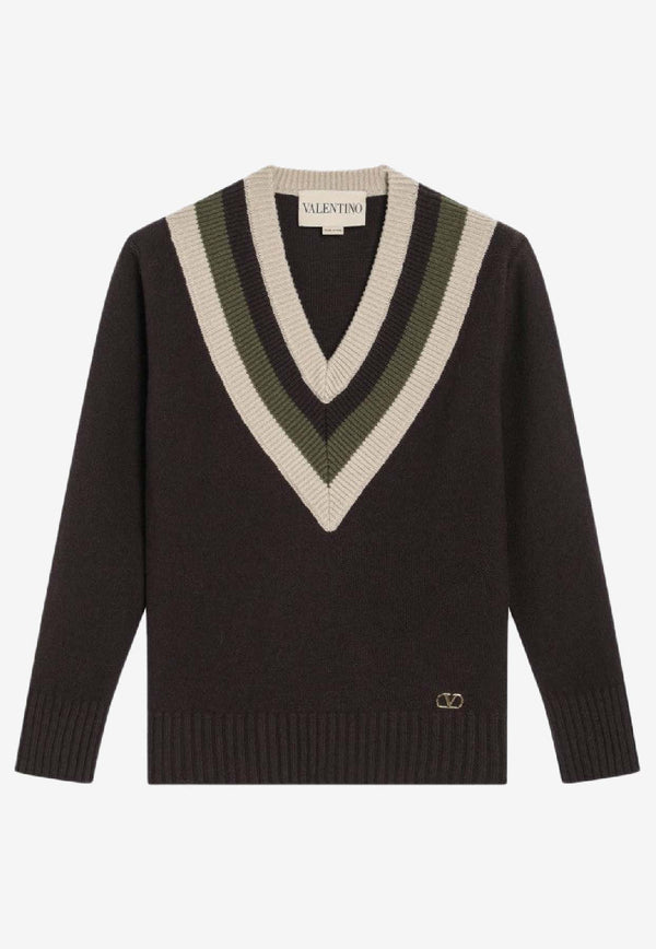 Valentino Cashmere and Wool Knitted Sweater 7B0KC69L9SW/R_VALE-BET