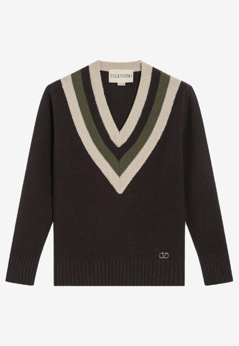 Valentino Cashmere and Wool Knitted Sweater 7B0KC69L9SW/R_VALE-BET