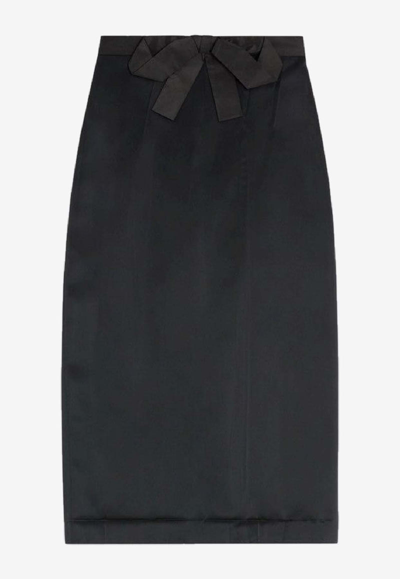 Valentino Bow-Embellished Midi Skirt in Satin 7B0RAEC592G/R_VALE-0NO