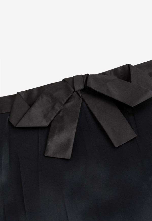 Valentino Bow-Embellished Midi Skirt in Satin 7B0RAEC592G/R_VALE-0NO