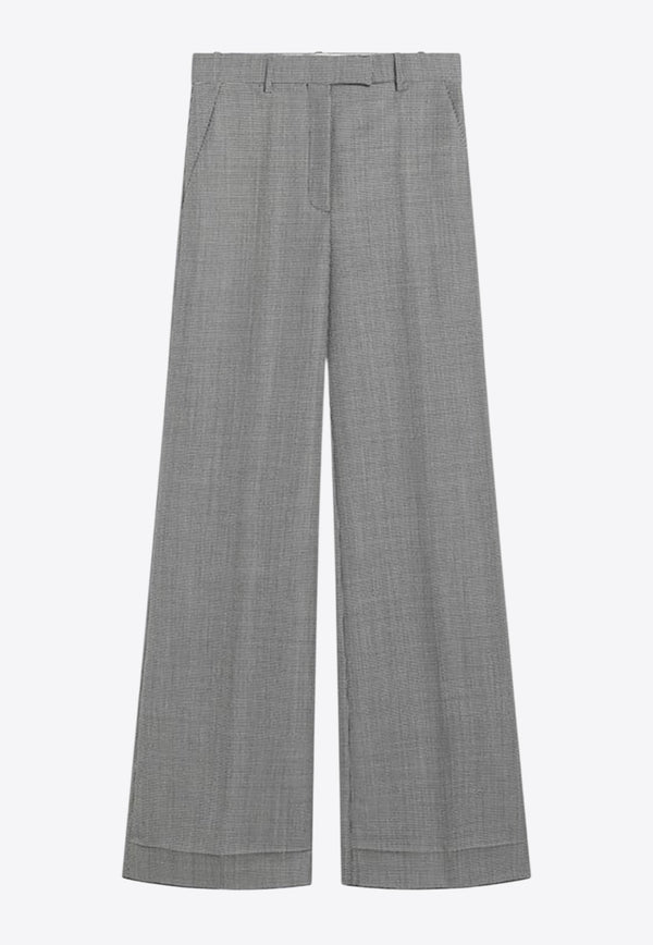 Valentino Vichy-Check Wool-Blend Pants Gray 7B0RB6S09Q1/R_VALE-0AN