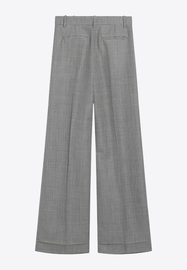 Valentino Vichy-Check Wool-Blend Pants Gray 7B0RB6S09Q1/R_VALE-0AN