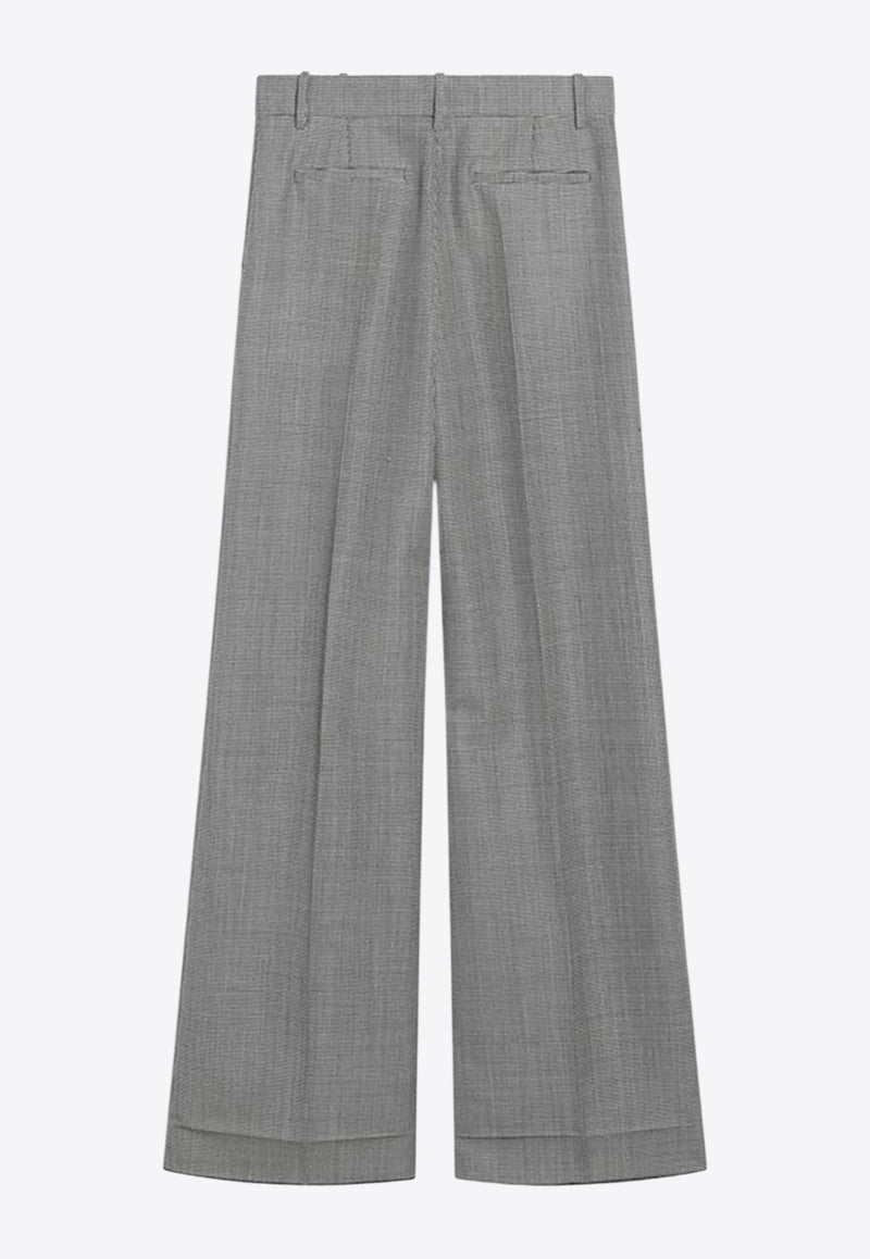 Valentino Vichy-Check Wool-Blend Pants Gray 7B0RB6S09Q1/R_VALE-0AN