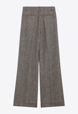 Valentino Patterned Wool Pants Gray 7B0RB6S09US/R_VALE-N48