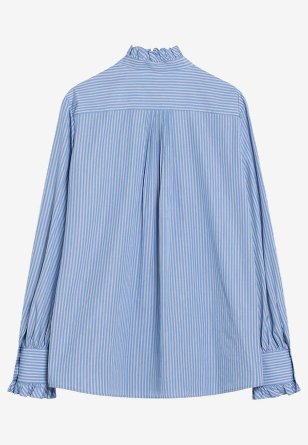 Valentino Striped Buttoned Shirt  Light Blue 7B3AB7R89MK/R_VALE-7BT