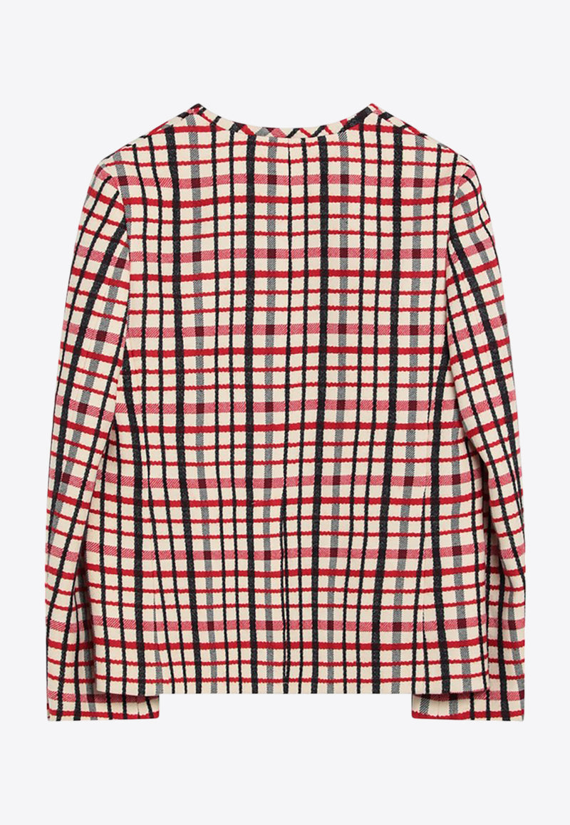 Valentino Check Pattern Jacket in Virgin Wool-Blend Multicolor 7B3CE4H39FT/R_VALE-AJU