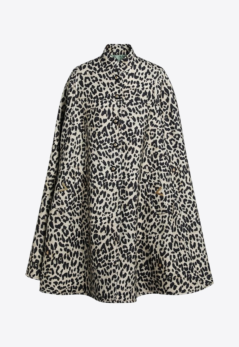 Valentino Animal-Print Wool Cape Multicolor 7B3CG4Q09G7/R_VALE-AN2