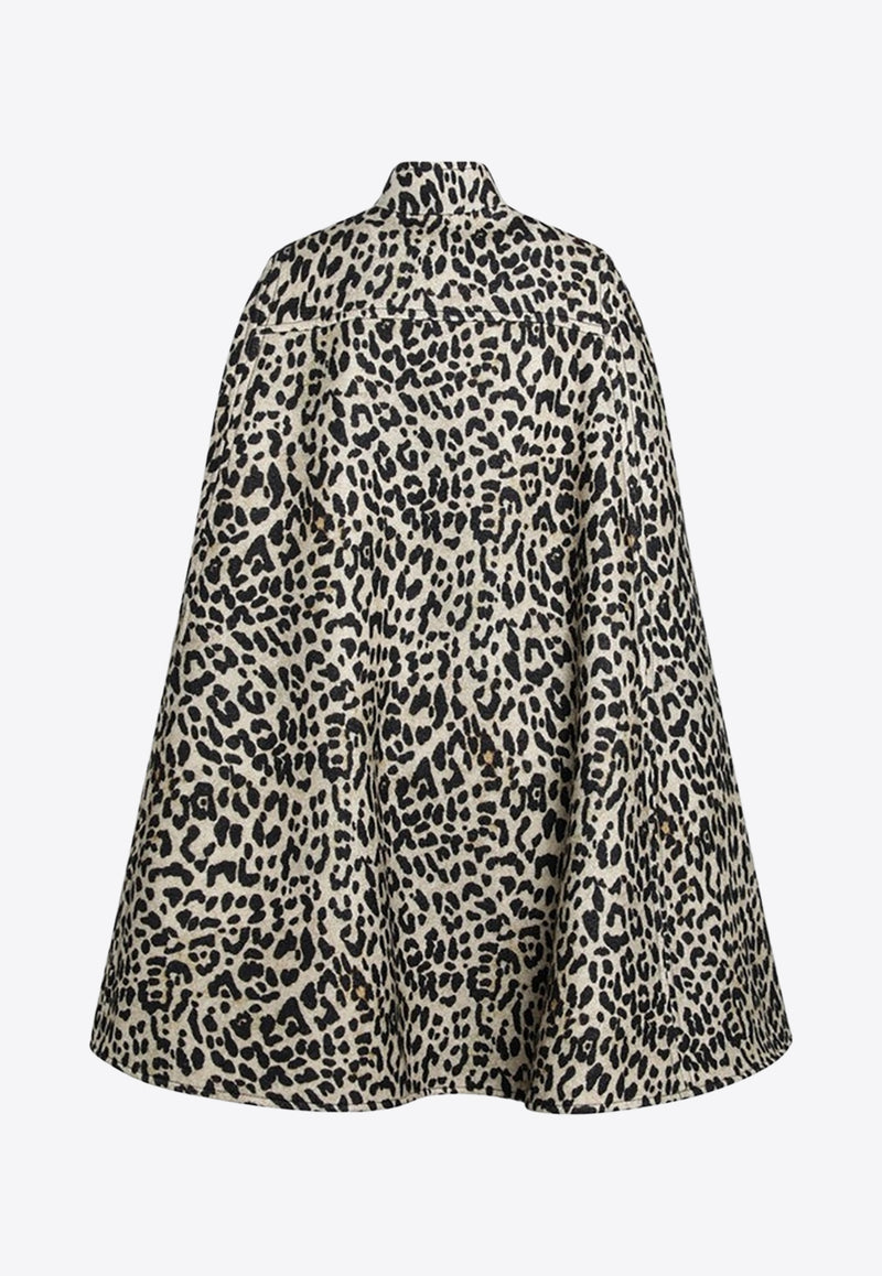 Valentino Animal-Print Wool Cape Multicolor 7B3CG4Q09G7/R_VALE-AN2