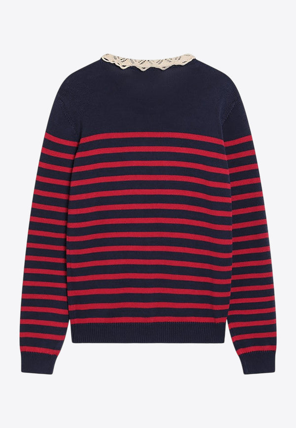 Valentino Striped Chez Logo Sweater Multicolor 7B3KC67D9KE/R_VALE-BP3