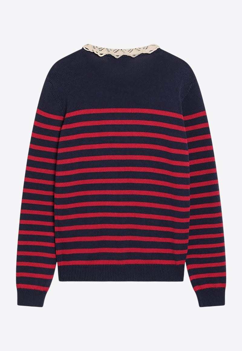 Valentino Striped Chez Logo Sweater Multicolor 7B3KC67D9KE/R_VALE-BP3