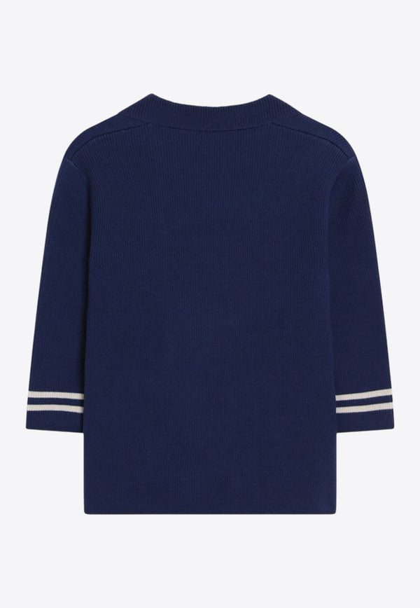 Valentino Wool Buttoned Cardigan Blue 7B3KE03X9FE/R_VALE-BYS