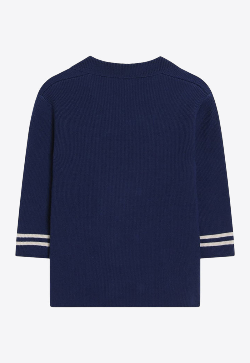 Valentino Wool Buttoned Cardigan Blue 7B3KE03X9FE/R_VALE-BYS