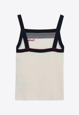 Valentino Chez Logo Wool Tank Top Ivory 7B3KM06A9GQ/R_VALE-DWL