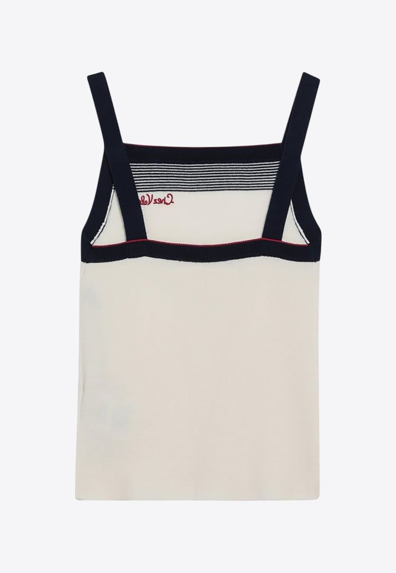 Valentino Chez Logo Wool Tank Top Ivory 7B3KM06A9GQ/R_VALE-DWL