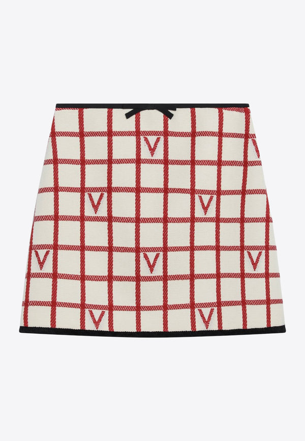 Valentino Check VLogo Mini Skirt Multicolor 7B3RADJ49JN/R_VALE-BRS
