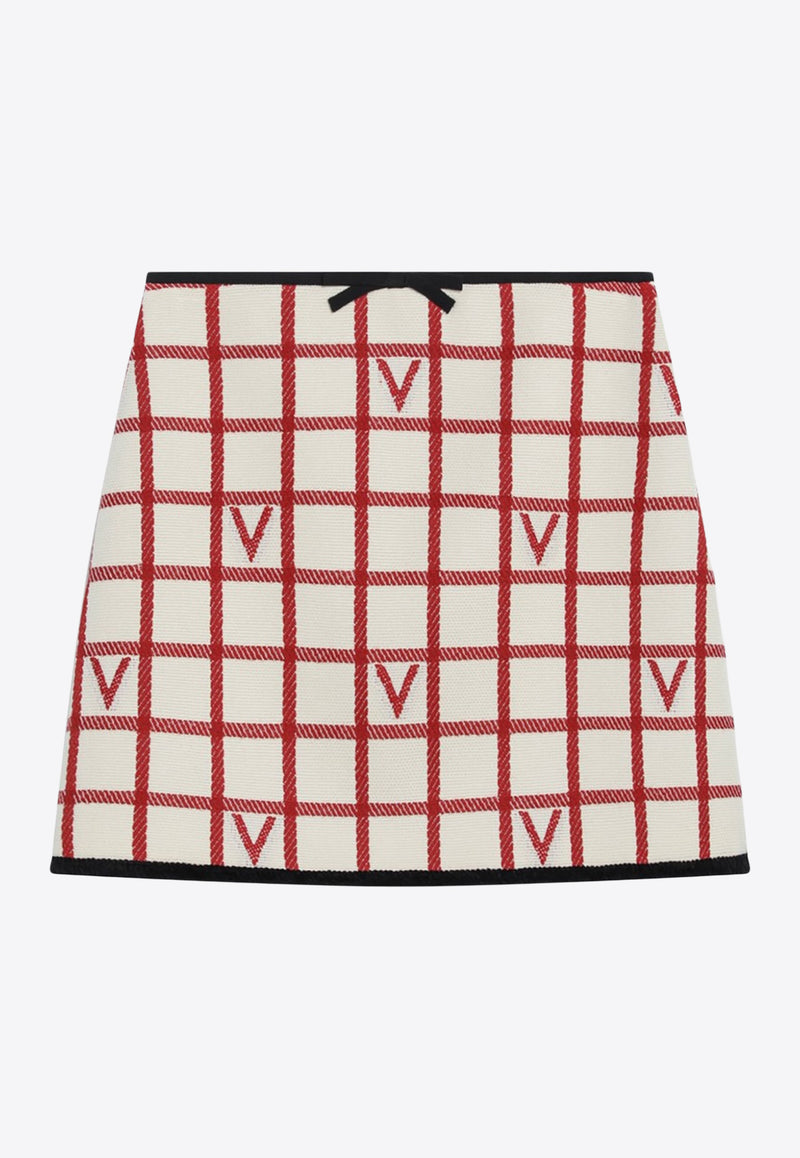Valentino Check VLogo Mini Skirt Multicolor 7B3RADJ49JN/R_VALE-BRS
