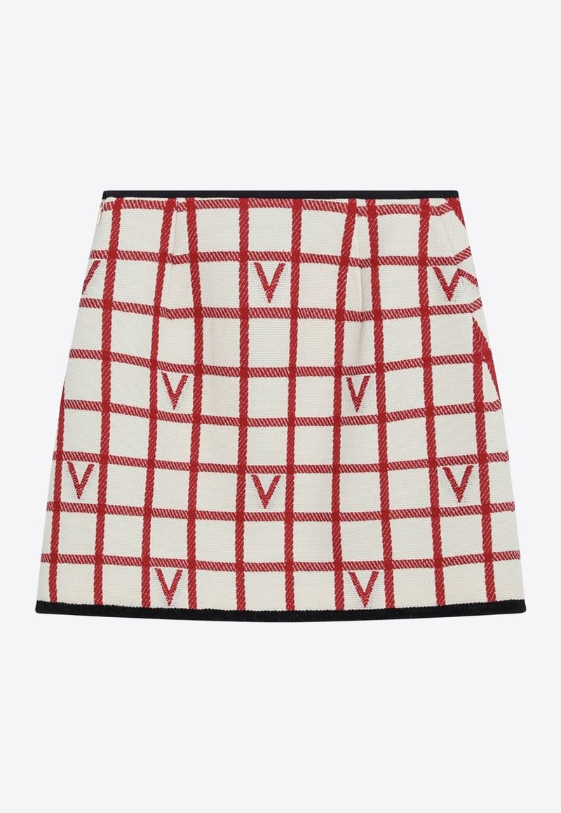 Valentino Check VLogo Mini Skirt Multicolor 7B3RADJ49JN/R_VALE-BRS