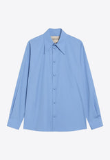 Valentino Long-Sleeved Buttoned Shirt Blue 7V0ABS20B57/R_VALE-DPQ