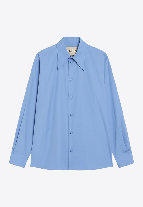 Valentino Long-Sleeved Buttoned Shirt Blue 7V0ABS20B57/R_VALE-DPQ