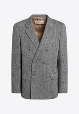 Valentino Wool Double-Breasted Jacket Gray 7V0CEJ25B4K/R_VALE-0AN
