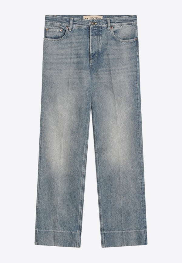 Valentino Washed Straight-Leg Jeans Blue 7V0DE05AB5F/R_VALE-558