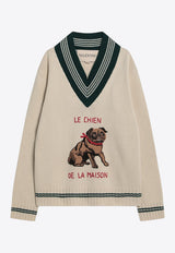 Valentino Le Chien De La Maison Embroidery Sweater Beige 7V3KC35EB2M/R_VALE-581