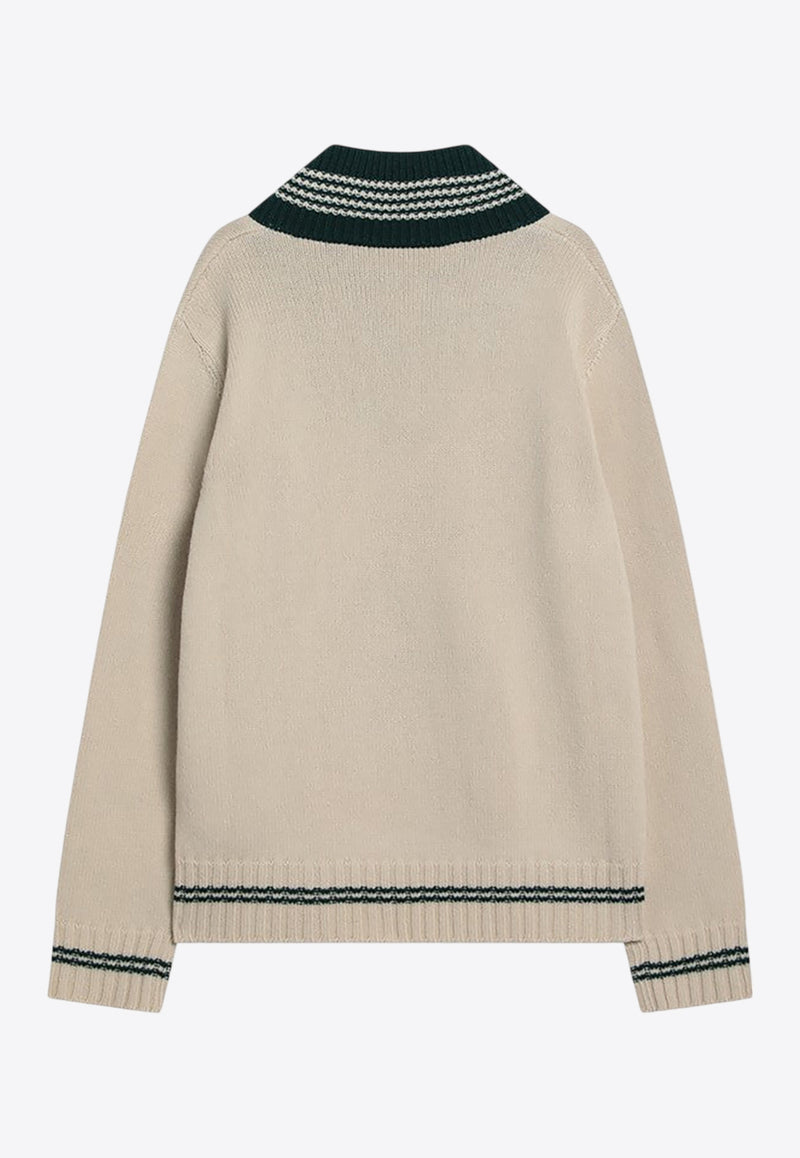 Valentino Le Chien De La Maison Embroidery Sweater Beige 7V3KC35EB2M/R_VALE-581