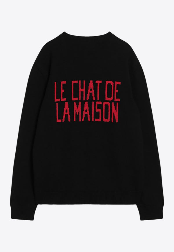 Valentino Le Chat De La Maison Patch Sweatshirt Black 7V3KC35IB2V/R_VALE-0NO