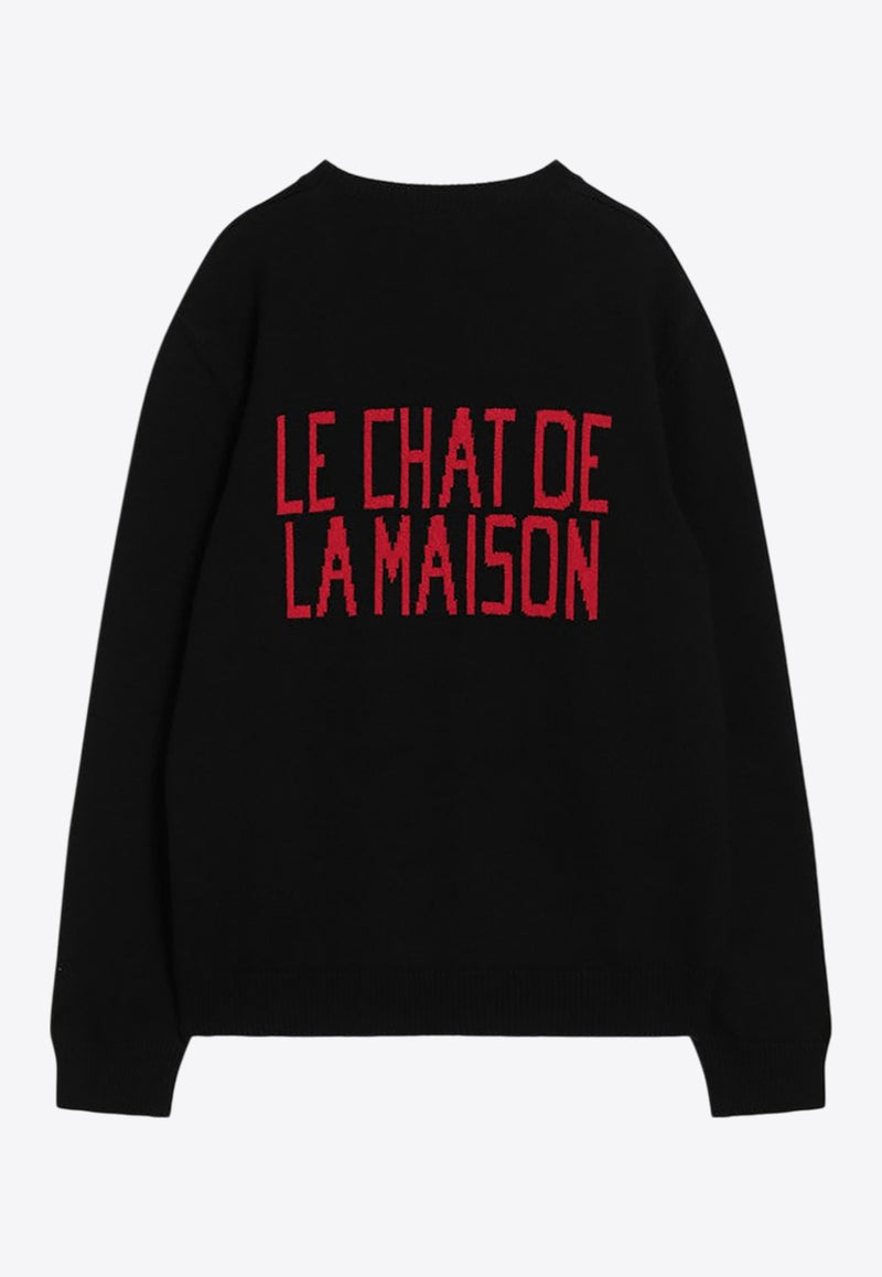 Valentino Le Chat De La Maison Patch Sweatshirt Black 7V3KC35IB2V/R_VALE-0NO