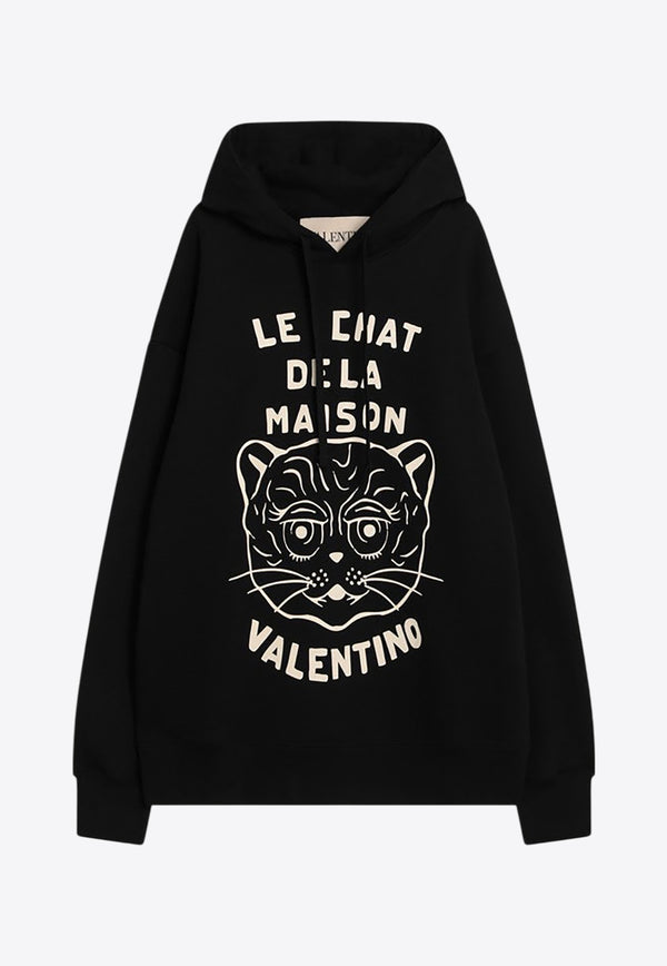 Valentino Le Chat De La Maison Patch Hoodie Black 7V3MF28NB33/R_VALE-9RA