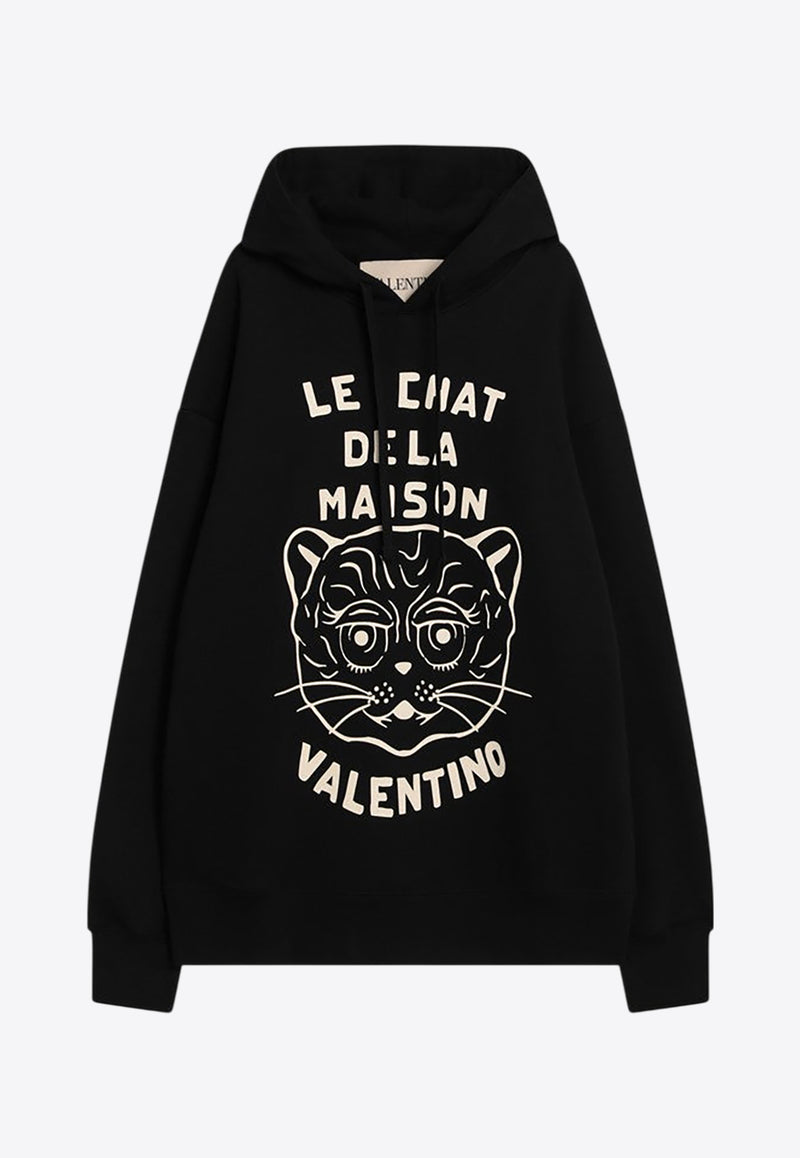 Valentino Le Chat De La Maison Patch Hoodie Black 7V3MF28NB33/R_VALE-9RA