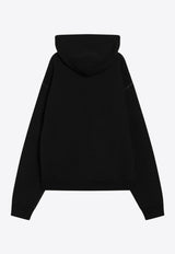 Valentino 1960 Chez Logo Drawstring Hoodie Black 7V3MF29MB1M/R_VALE-9RA