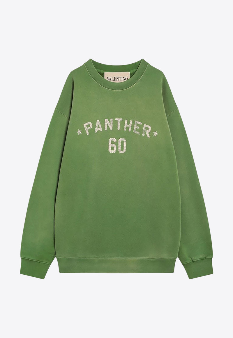 Valentino Chez Logo Vintage-Effect Sweatshirt Green 7V3MF29NAYH/R_VALE-9LR