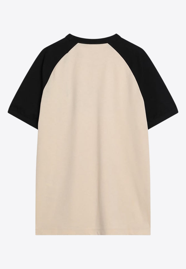 Valentino Chez Logo Print T-shirt Beige 7V3MG17DAYC/R_VALE-QT3