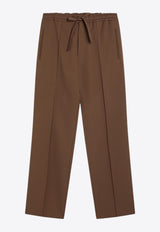 Valentino Gabardine Straight-Leg Pants Brown 7V3RBN31AF4/R_VALE-DQ3