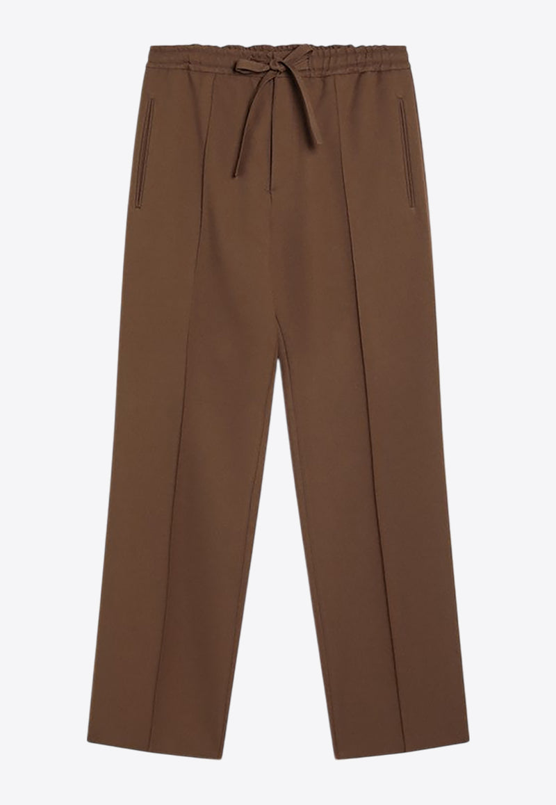 Valentino Gabardine Straight-Leg Pants Brown 7V3RBN31AF4/R_VALE-DQ3