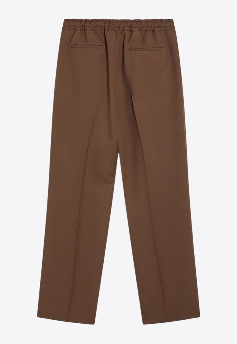 Valentino Gabardine Straight-Leg Pants Brown 7V3RBN31AF4/R_VALE-DQ3
