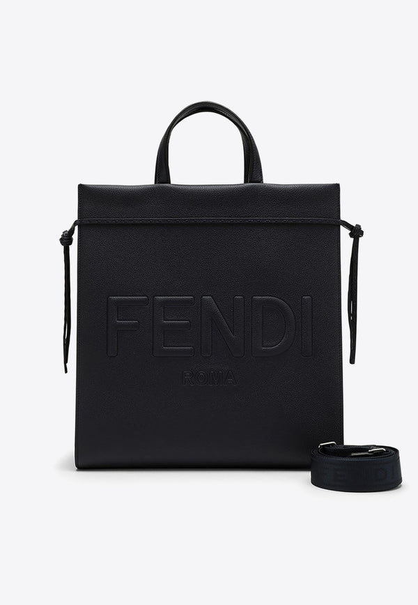 Fendi Medium Go To Grained Leather Tote Bag Blue 7VA583AMAC/N_FENDI-F082Q