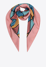 Valentino Diamond Pattern Silk Scarf Multicolor 7W0EI114WLG/R_VALE-CGF