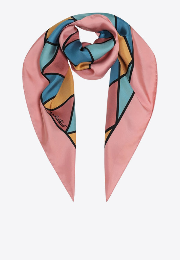 Valentino Diamond Pattern Silk Scarf Multicolor 7W0EI114WLG/R_VALE-CGF