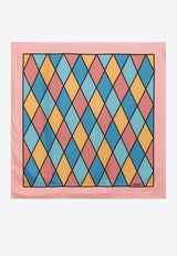 Valentino Diamond Pattern Silk Scarf Multicolor 7W0EI114WLG/R_VALE-CGF