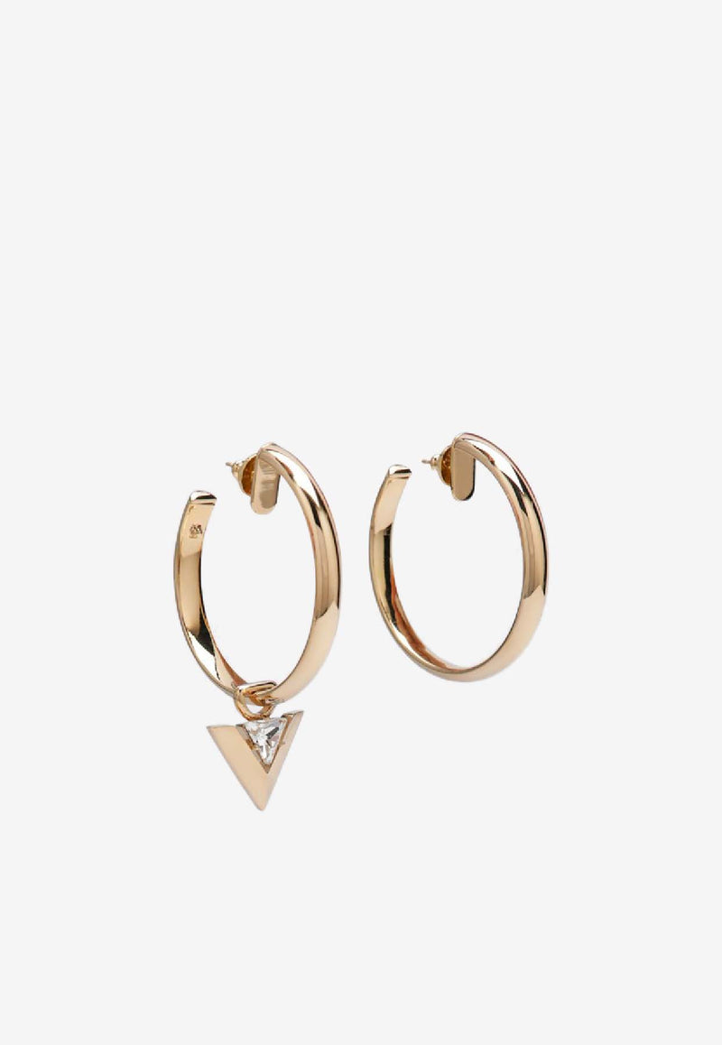 Valentino Je Les V Metal and Crystal Hoop Earrings Gold 7W0J0AW8YCW/R_VALE-9MN