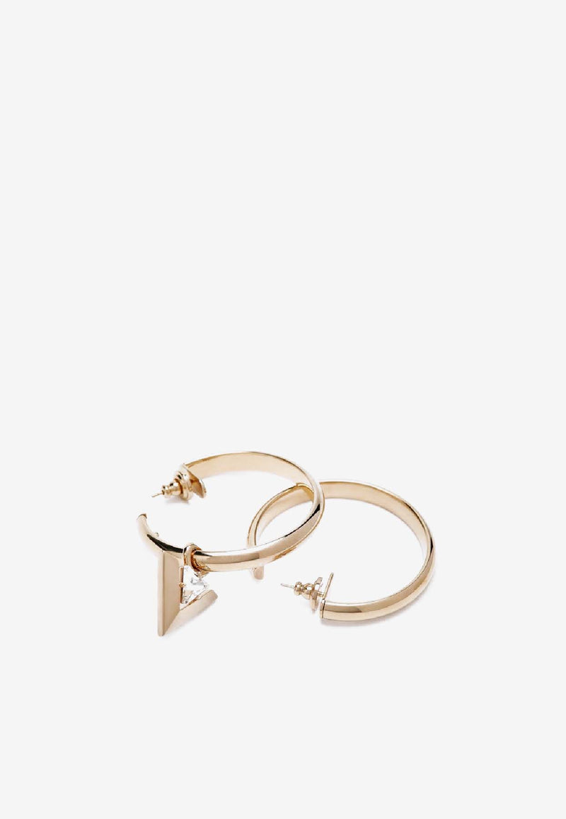 Valentino Je Les V Metal and Crystal Hoop Earrings Gold 7W0J0AW8YCW/R_VALE-9MN