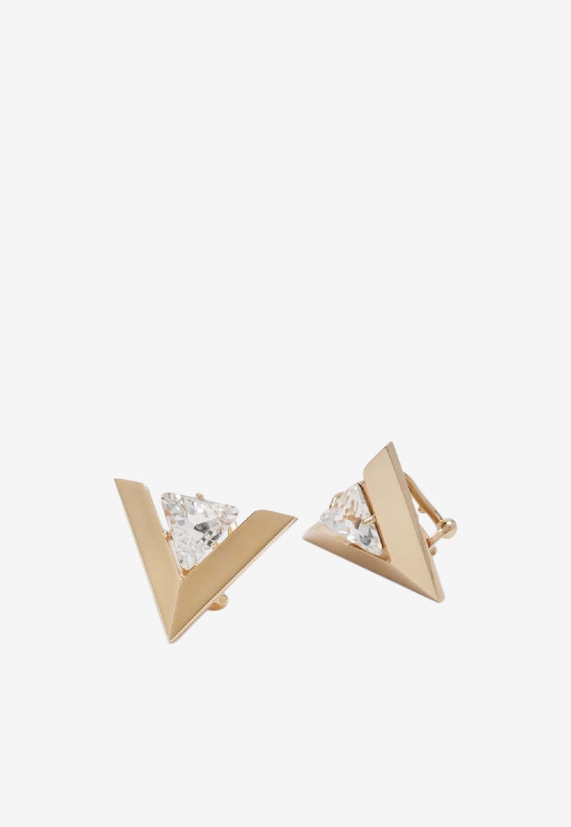 Valentino Je Les V Crystal Metal Earrings Gold 7W0J0AX6YCW/R_VALE-9MN