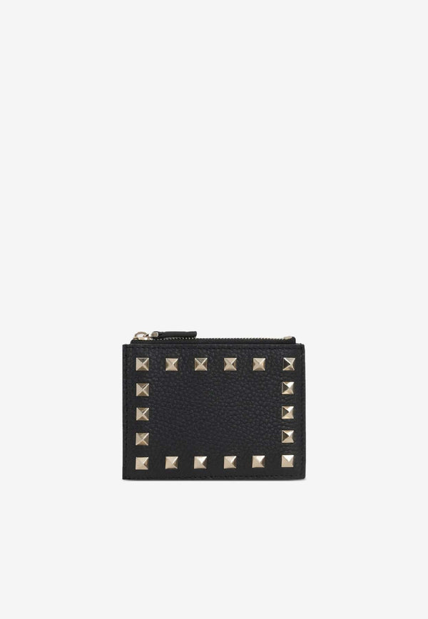 Valentino Rockstud Zipped Cardholder Black 7W0P0AI8VSH/R_VALE-0NO