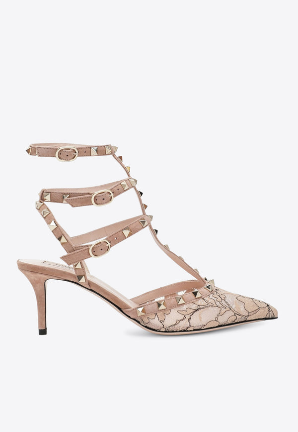 Valentino Rockstud 65 Laced Pumps Pink 7W0S0375UJZ/R_VALE-C3Y