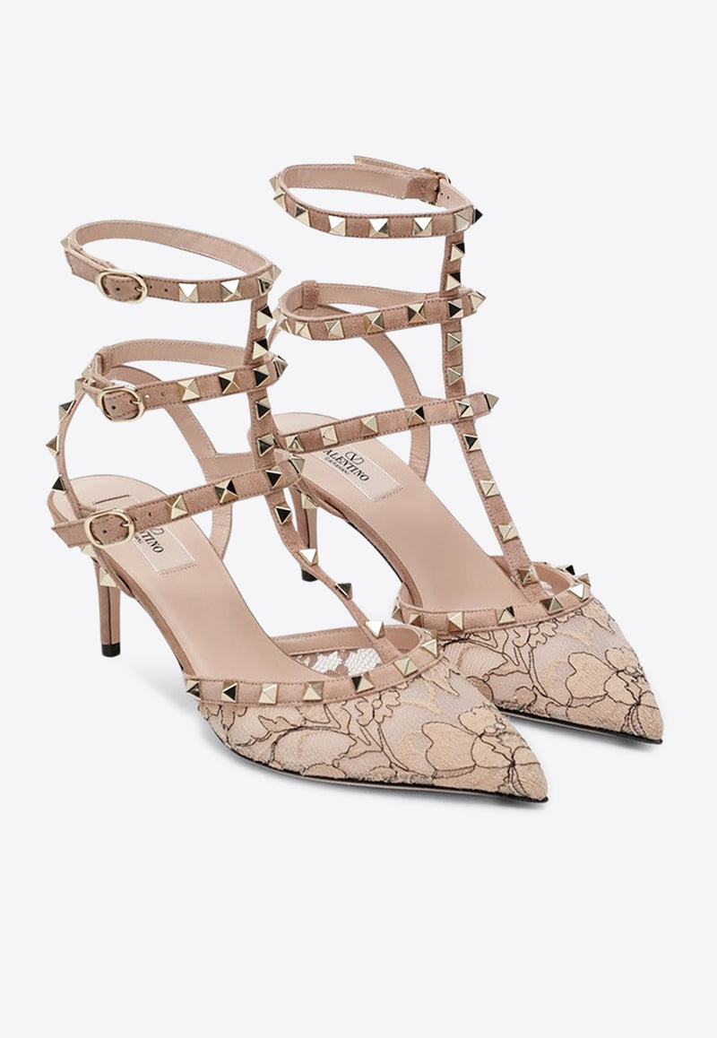 Valentino Rockstud 65 Laced Pumps Pink 7W0S0375UJZ/R_VALE-C3Y
