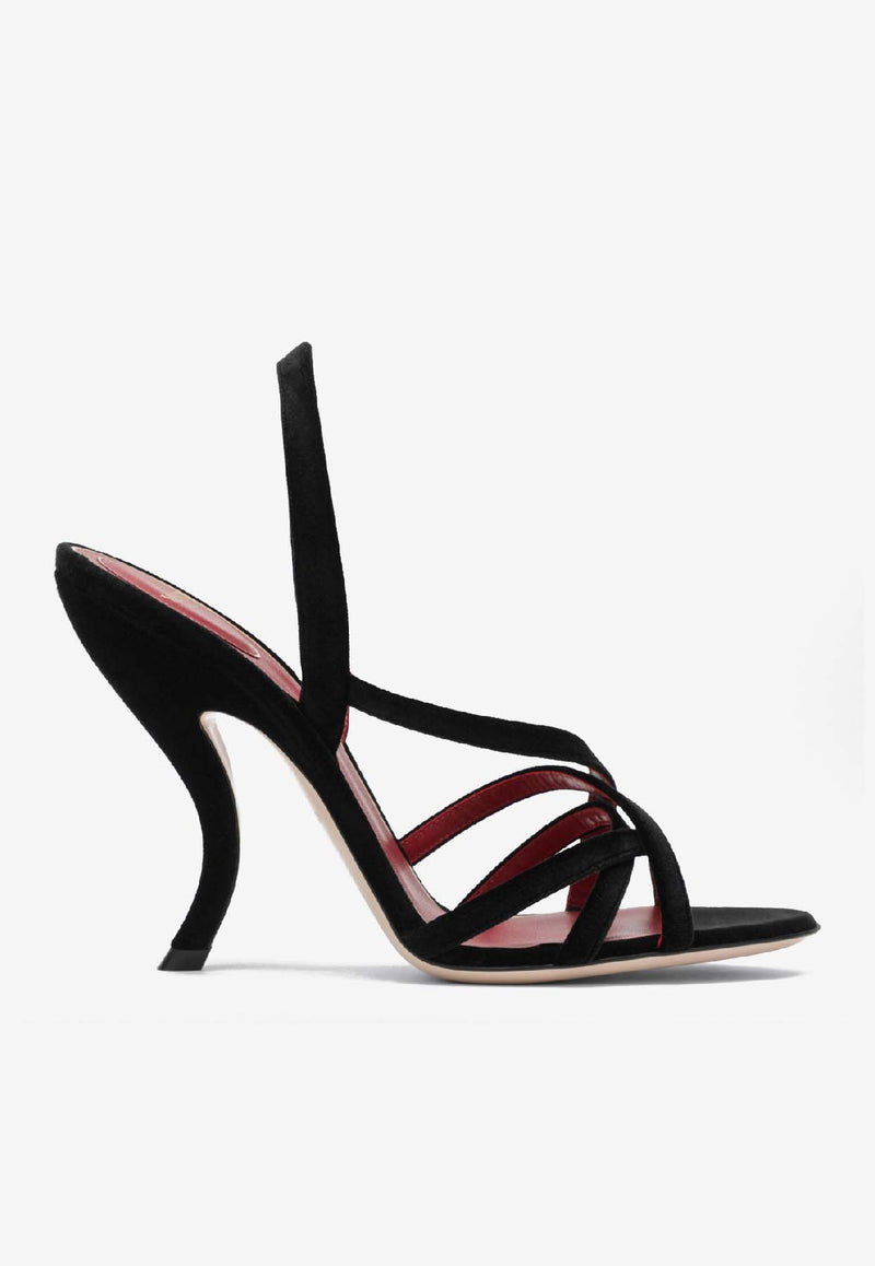 Valentino Fetishique 105 Velvet Sandals Black 7W0S0NC6WPJ/R_VALE-0NO